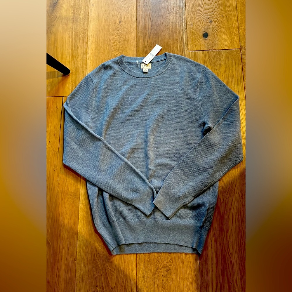 J.Crew Cotton pique-stick crewneck sweater